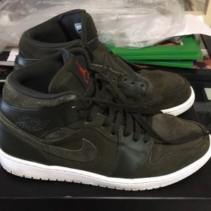 Air Jordan Retro 1’s.  2016 Olive Suede Edition